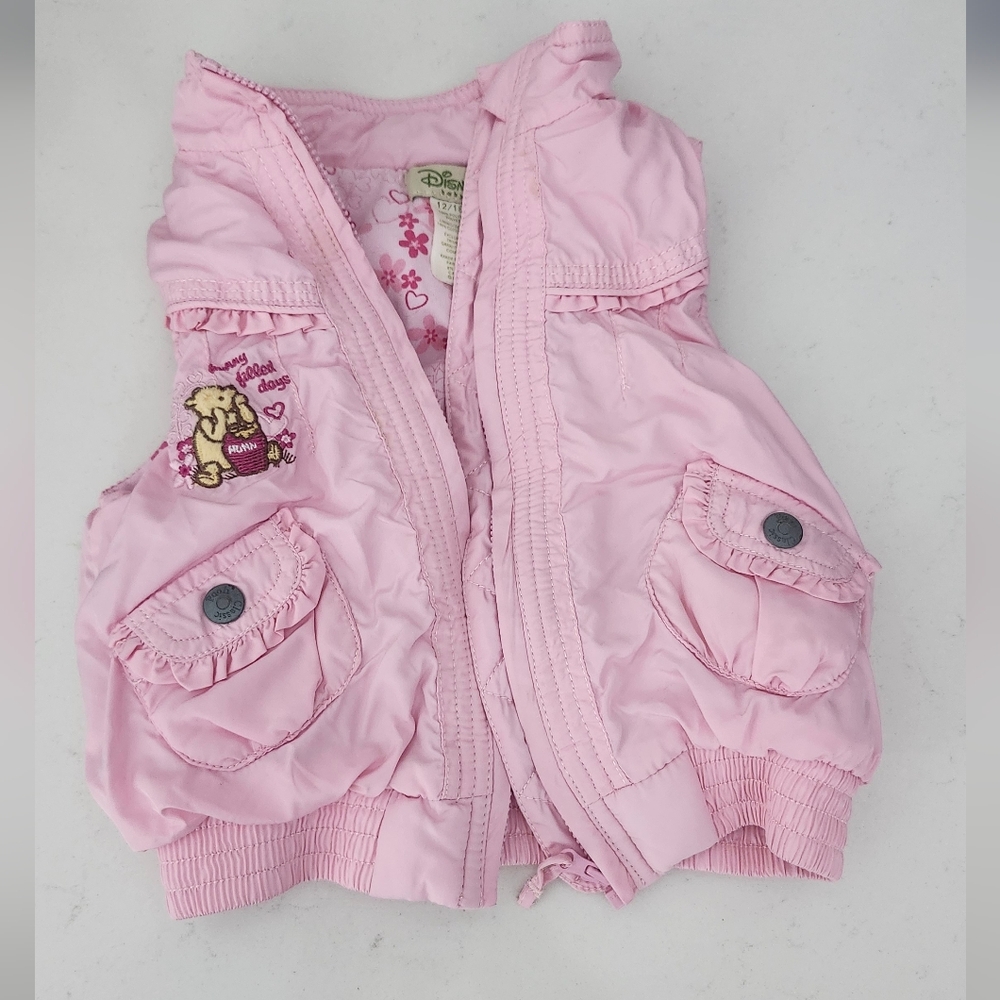 Vintage 2005 Winnie The Pooh Vest Pink 12 Months